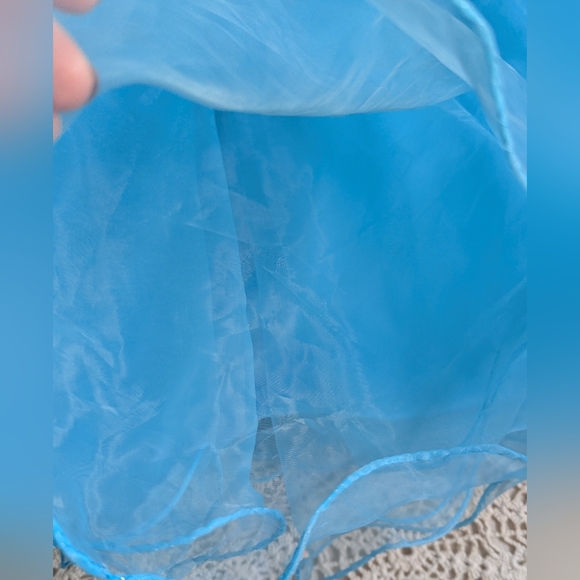 Rhinestone & Sequin Bodice Strapless Party/Prom Dress Sky Blue Size M - Picture 7 of 16